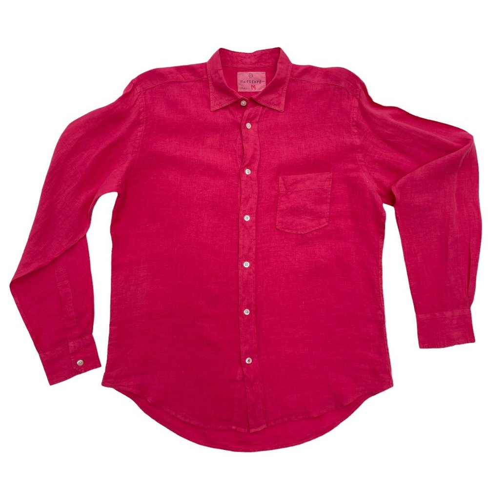 Hartford Paul Linen Shirt - Burgundy | Med